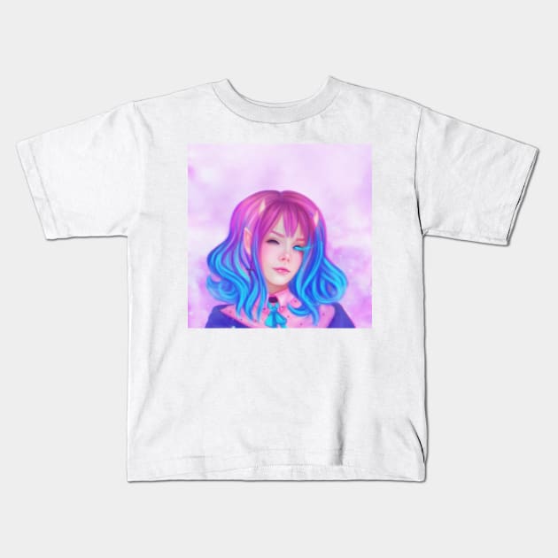 Cute Succubus Girl Kids T-Shirt by Purplehate